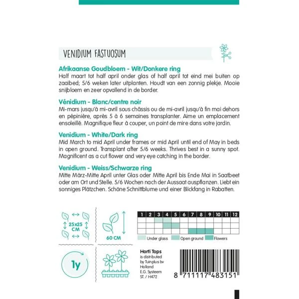 Afrikaanse Goudsbloem - Venidium Fastuosum 4 Afrikaanse Goudsbloem - Venidium Fastuosum - Afbeelding 2