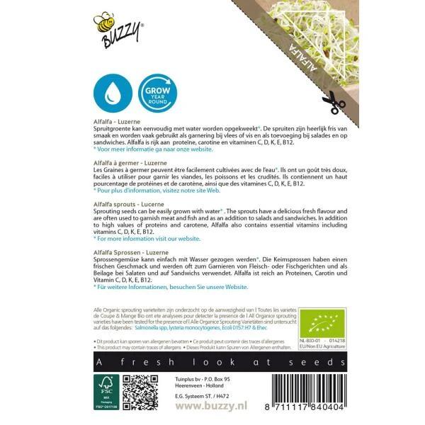 Alfalfa BIO Spruitgroente 4 Alfalfa BIO Spruitgroente - Afbeelding 2
