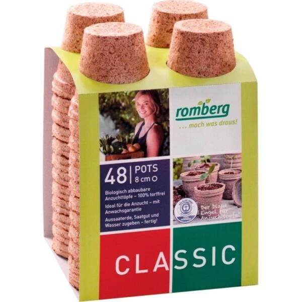 Vezelpotjes Rond 8 Cm - Biologisch Afbreekbaar - Set Van 48 Stuks 3 Vezelpotjes Rond 8 Cm - Biologisch Afbreekbaar - Set Van 48 Stuks