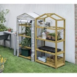 Vegtrug Kweekkas Met Houten Frame - 4 Rekken -GroenLeven kweekkas vegtrug 4 rekken 1625039832 4 600