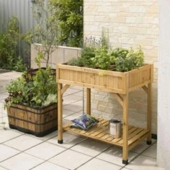 Vegtrug Kruidentafel 58 × 78 × 80 Cm - Naturel -GroenLeven plantentafel kruidentafel 1540759393 1 600